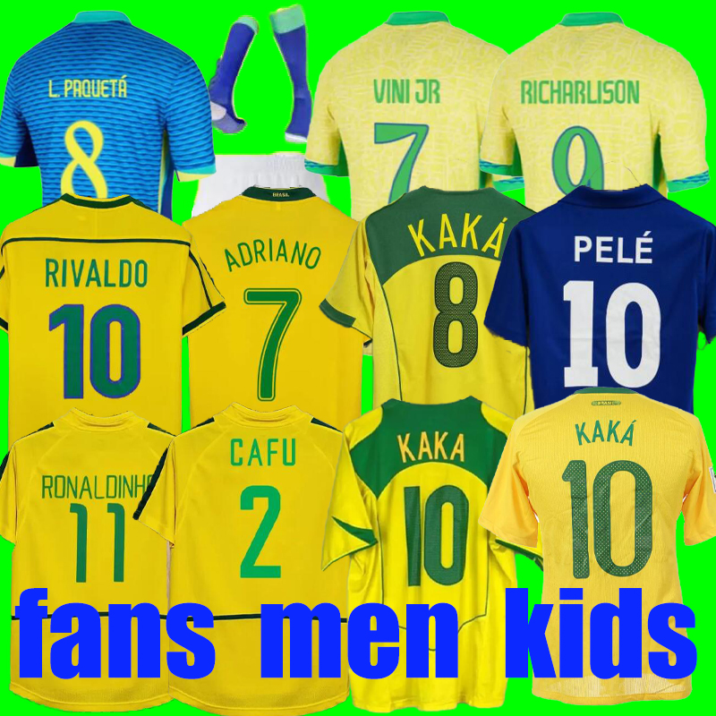 2024 1998 1970 Brasil soccer jerseys Pele 2002 retro shirts Carlos Romario Ronaldinho 2004 camisa de futebol BraziLS 2006 1982 RIVALDO ADRIANO 2000 1957 2010 1997