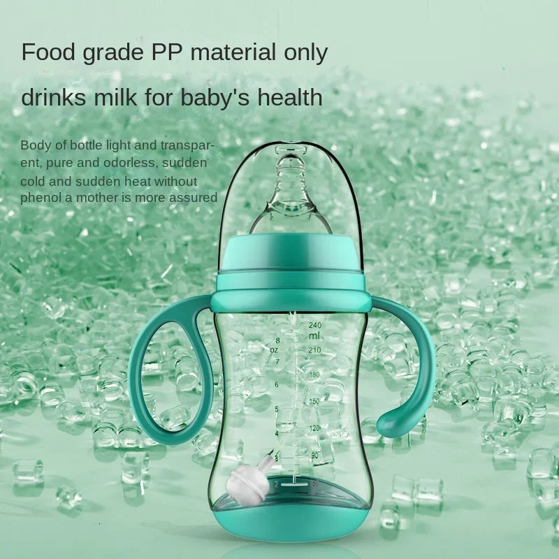 Anti-Choke Baby Bottle With Grip Wide-Caliber Feeding Bottles fpr born Dring Cup Dual Use Infant Milk Water Drinking Bottle 240315