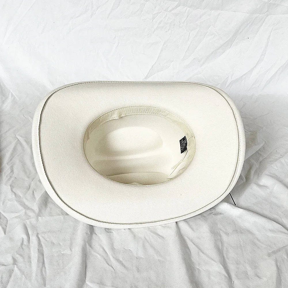 Winter Autumn Mens Western Women Cowboy Hat For Gentleman Lady Cowgirl Jazz Hat Wide Brim Felt Fedora Hat Sombrero Hombre 240314