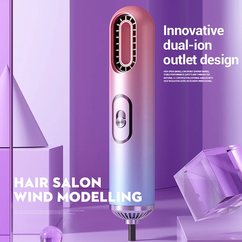 Mini 2In1 Hair Dryer Curling Comb Hair Brush Styling Tool Hair Dryer And Volumizer Hair Straightener Manual Hair Dryer 240314