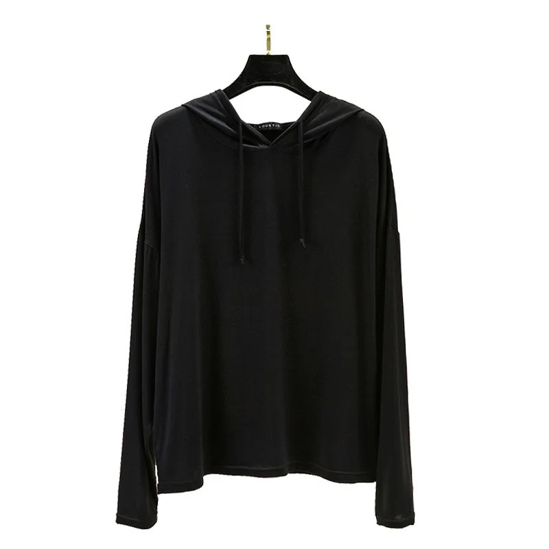 Modal Hoodies Solid Basic Tshirt Bottoming Sweatshirts All match Spring Autum Summer Casual street wear 240318