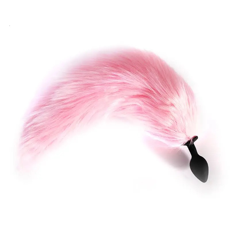 LED Light Anal Butt Plug Silicone Insert Stopper Smooth Anus Adult Sex Toy Game Cosplay with Faux Fox Tail 240312