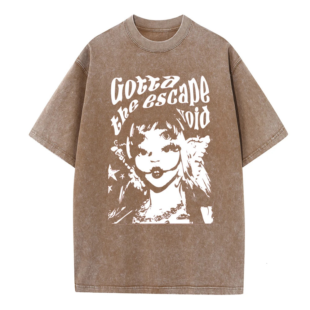 Melanie Martinez Portals Tour Print Shirts Vintage Washed Oversized Y2K T-Shirts 90S 240321