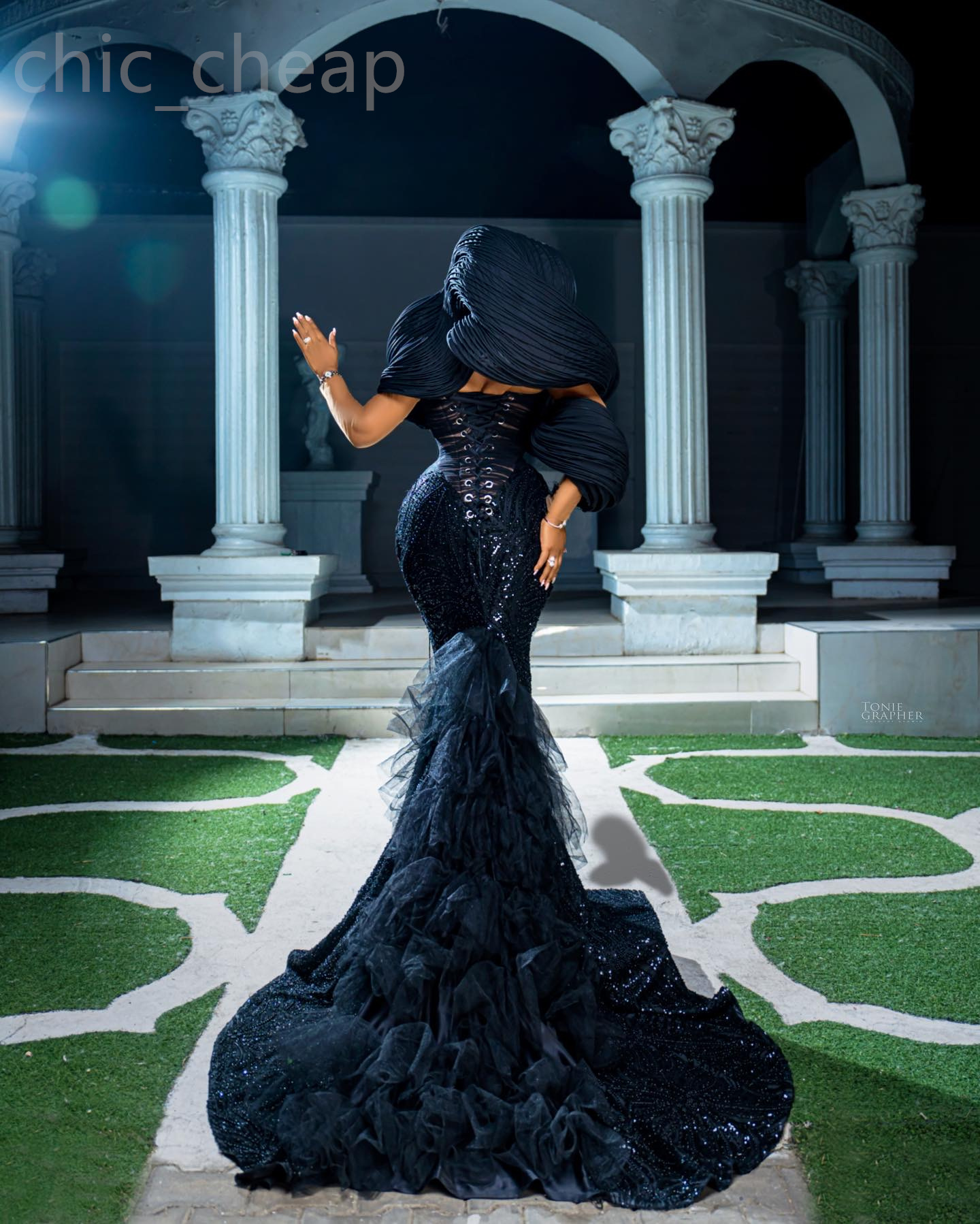 2024 Aso Ebi Stylish Black Mermaid Prom Dress Sequined Lace Evening Formal Party Second Reception 50th Birthday Engagement Gowns Dresses Robe De Soire