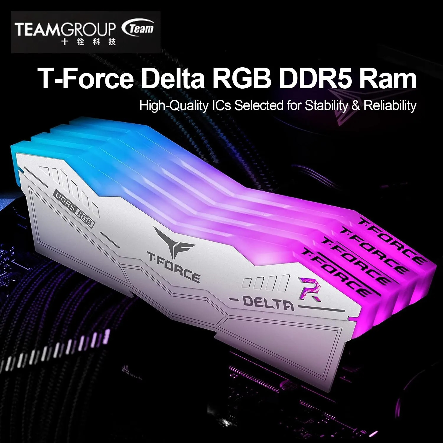 TEAMGROUP T-Force Delta RGB DDR5 Ram 32GB 2x16GB 6000MHz PC5-48000 CL30 Desktop Memory Module Ram for 600 700 Series Chipset 240322