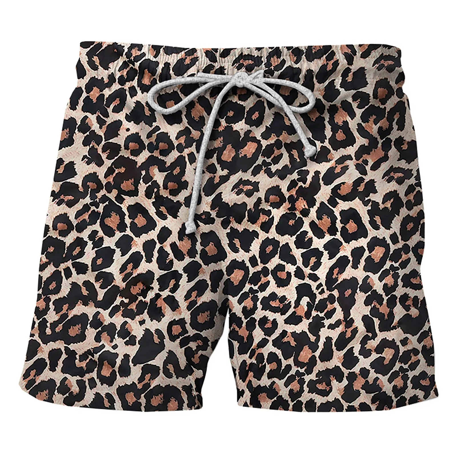 Leopard Print Men Beach Shorts 3d Printed Party Clothing Casual Board Harajuku Breathable Swimsuit Homme Oversized 240314