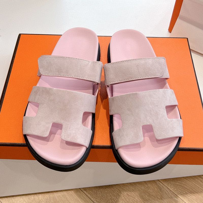 2025 New Luxury Slippers Luxury Embroidered Sail, Famous Designer One Word Thick Sole Fur Slippers Men's and Women's Leisure Beach Flat Sandals
