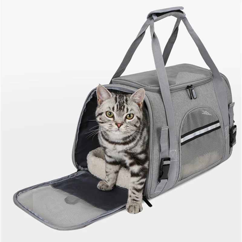 Dog Bag Soft Side Backpack Cat Pet s Dog Travel Bags Airline Approved Transport For Small Dogs Cats Outgoing 240318