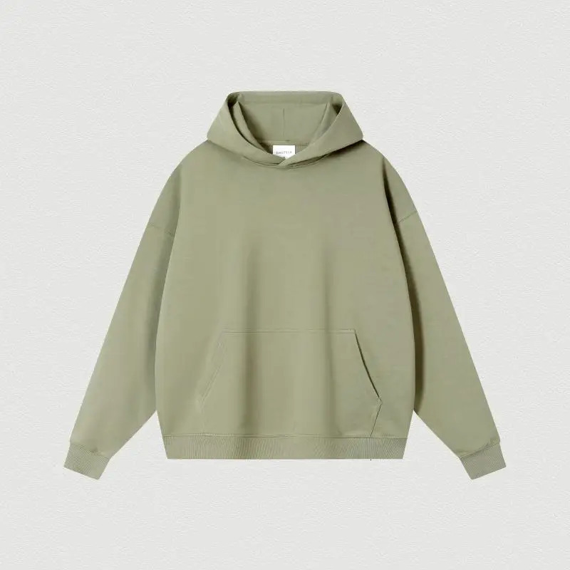 400GSM Oversized Frency Terry Autumn Winter Casual Cotton Men Woven High Quality Top Solid Color Hoodies Sweatshirt Streatwear 240321