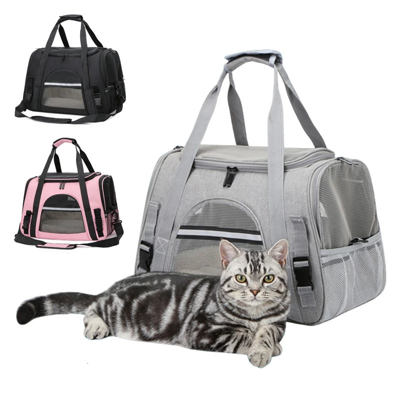 Dog Bag Soft Side Backpack Cat Pet s Dog Travel Bags Airline Approved Transport For Small Dogs Cats Outgoing 240318