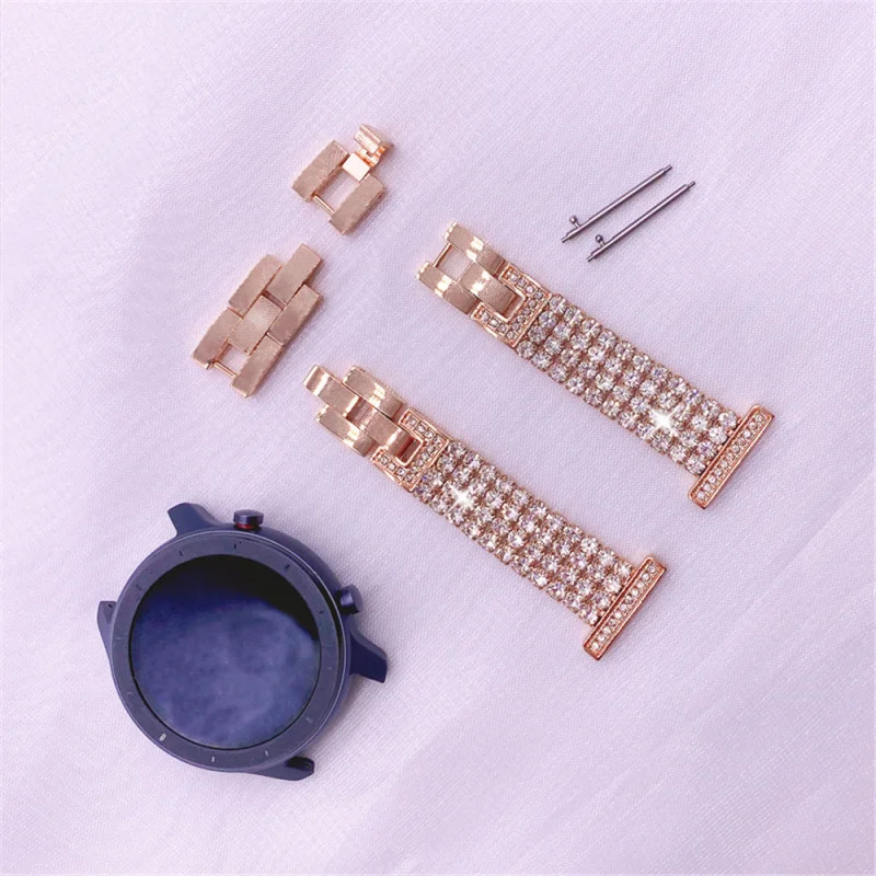 20mm 22mm Fran-lzp Diamond Strap for Galaxy Watch 3 41mm 45mm Band Bracelet S3 42mm mm Active 2 Gear Women Wristbands 240311