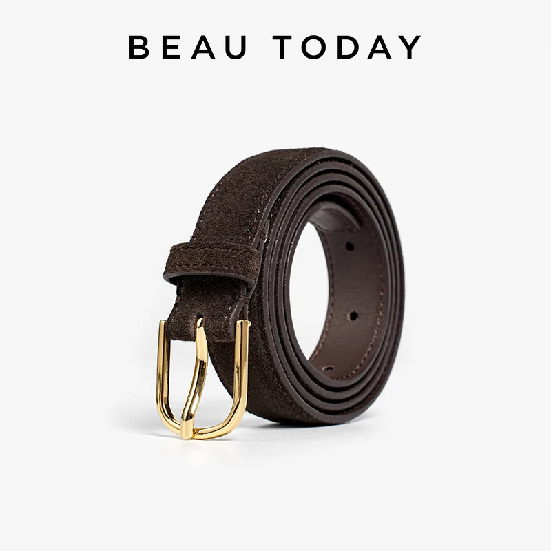 BEAUTODAY Fashion Belts Women Warm Cow Suede Buckle Ladies Accessories Handmade 91063 240315