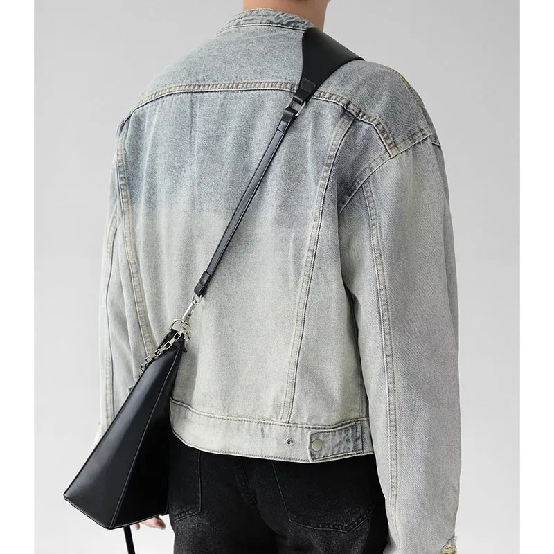 Industry Wash Denim Jackets Man Woman Hip Hop Retro Loose Short Cowboy Coats Japanese Spring Autumn Unisex Zipper Bomber Outwear 240319