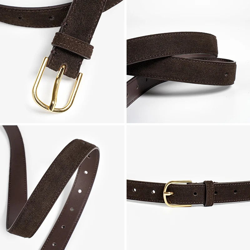 BEAUTODAY Fashion Belts Women Warm Cow Suede Buckle Ladies Accessories Handmade 91063 240315