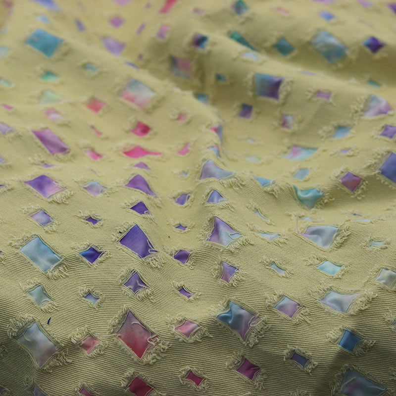 50CM/Piece Oil painting style composite khaki pure cotton cloth clothing fabric high-grade handmade DIY clothing coat shirt fabric