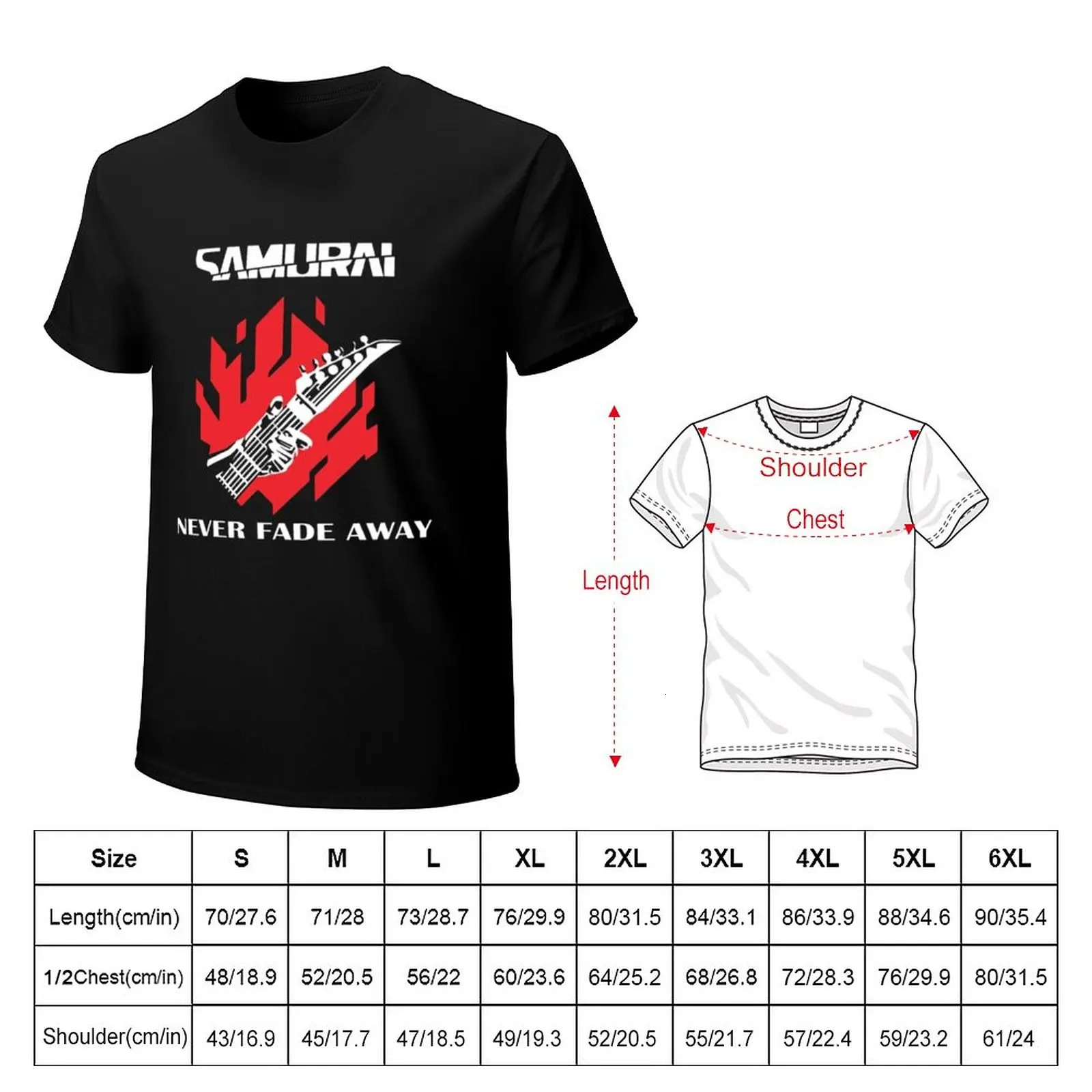 Cyberpunk T-Shirts Samurai Never Fade Away T-Shirt custom t shirts tops Short t-shirt plain white t shirts men 240319