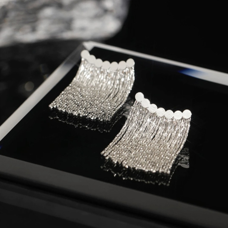 2024 Top Sell Dangle Earrings Luxury Jewelry 925 Sterling Silver Fill Metal Chain Party Women Wedding Drop Tassels Earring For Mother Day Gift