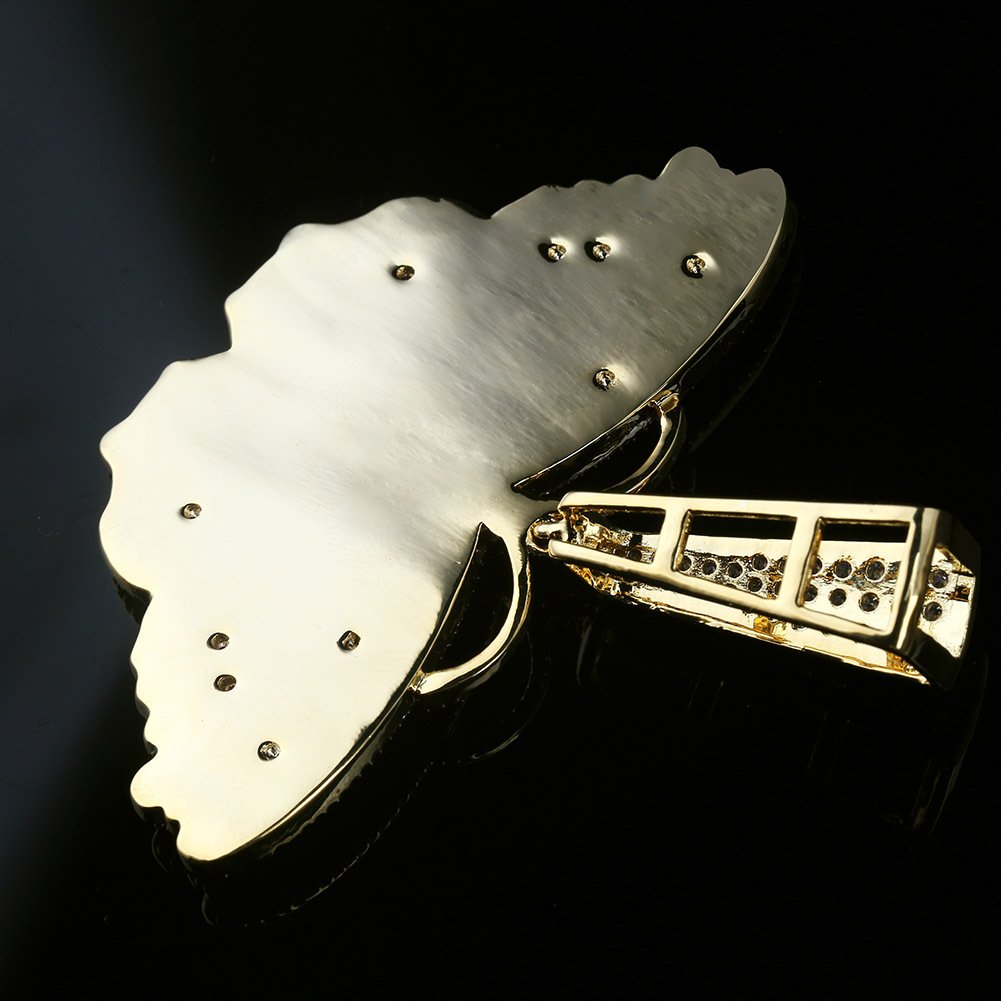 Hip Hop Colorfull Solid Butterfly Pendant Necklace 18K Real Gold Plated 5A Zircon Women Men Large Buttonhead Jewelry