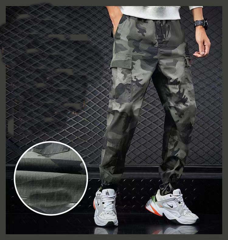 Overalls men's multi-bag casual pants men's overalls long pants fashion brand new sports pants camouflage multi-bag pants