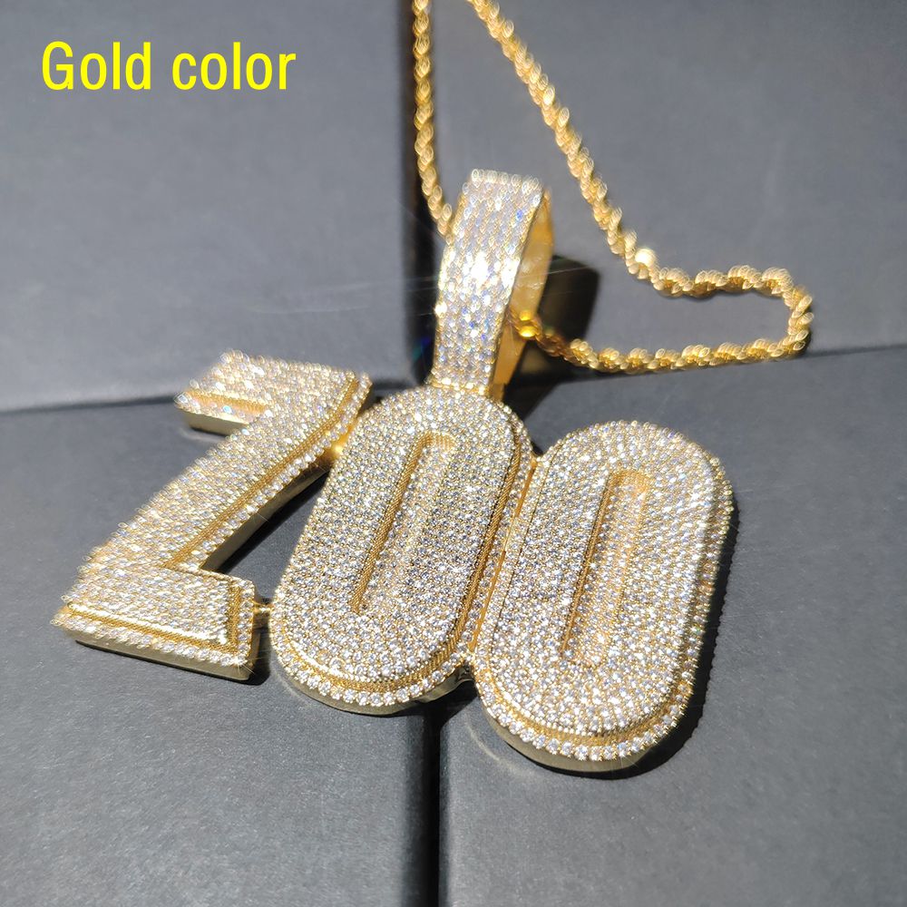 Hip Hop Gold Silver Color A-Z Letters Pendant Mens Necklace Full Zircon Jewelry