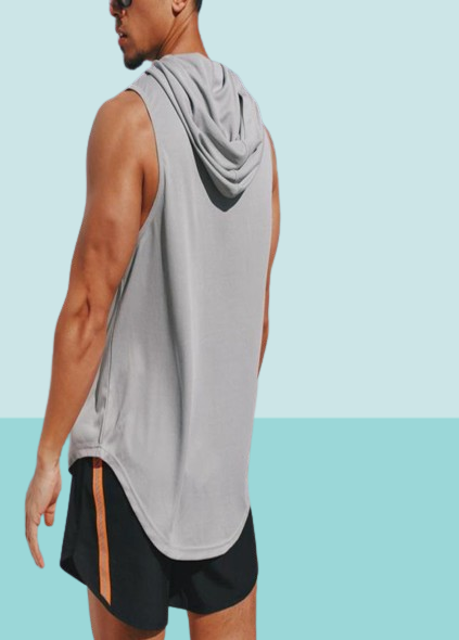 Yoga Outfit Gym Clothing Fitness Men Cotton Tanktop With Hooded Mens Bodybuilding Stringers Tank Tops Workout Singlet Sleeveless S