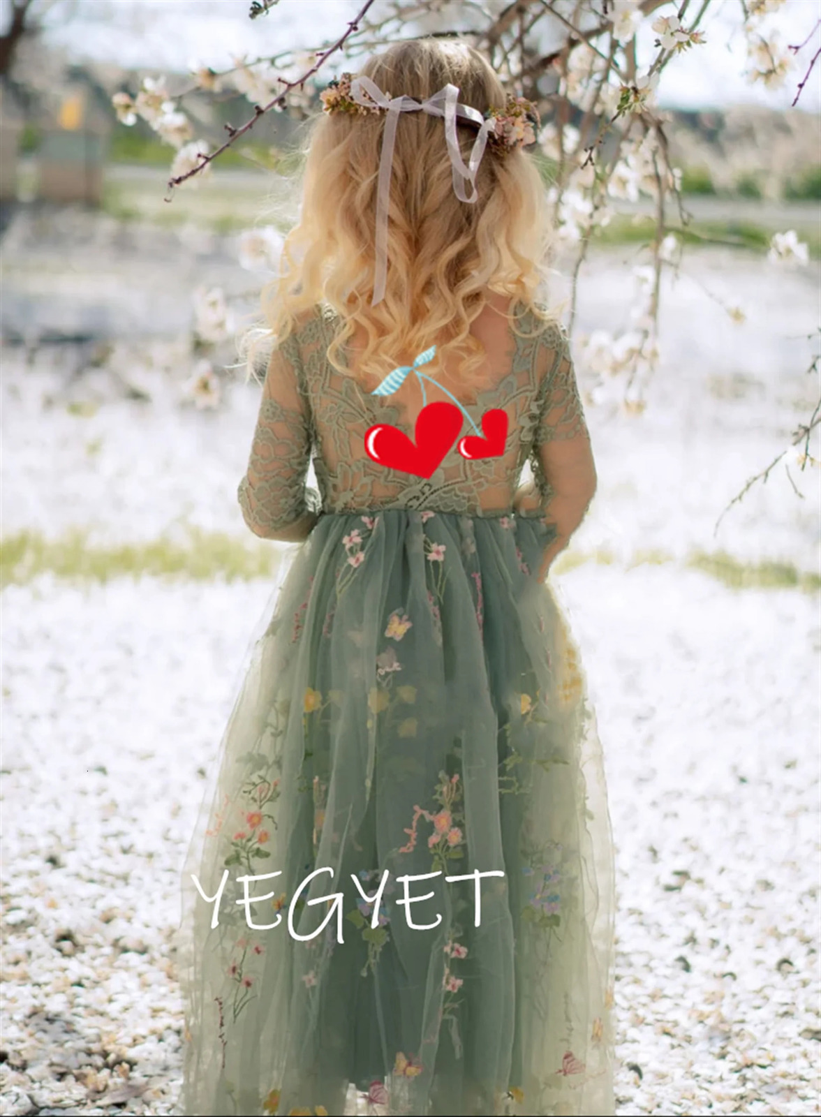 Sage Green Floral Embroidered Tulle Flower Girl Dress With Short Sleeves Girls Party Ball Gown Baby Toddler Birthday 240312