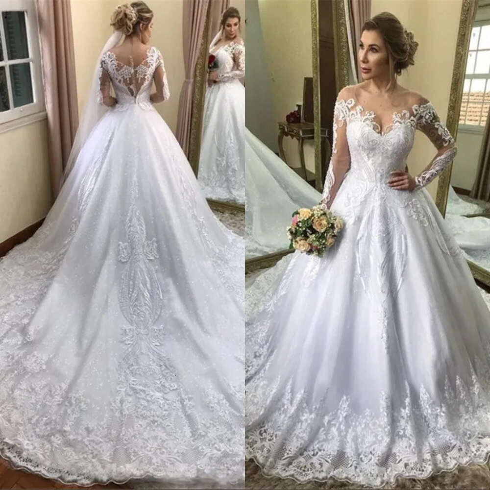 Modest Long Sleeve Maternity Wedding Dresses 2020 Arabic Off Shoulder Lace Appliqued Bridal Gowns With Court Train Plus Size