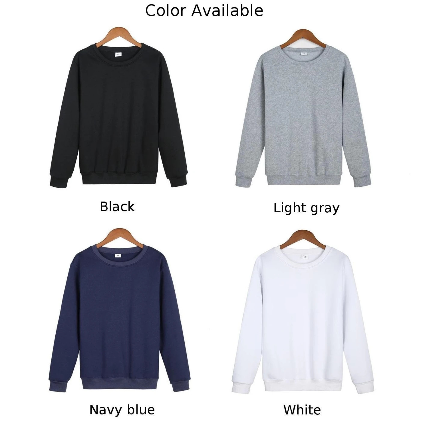Mens Plain Blank T-shirt Basic Tee White Black Grey Long Sleeve Bulk Fleece Comfortable Breathable Outdoor Hoodies 240311