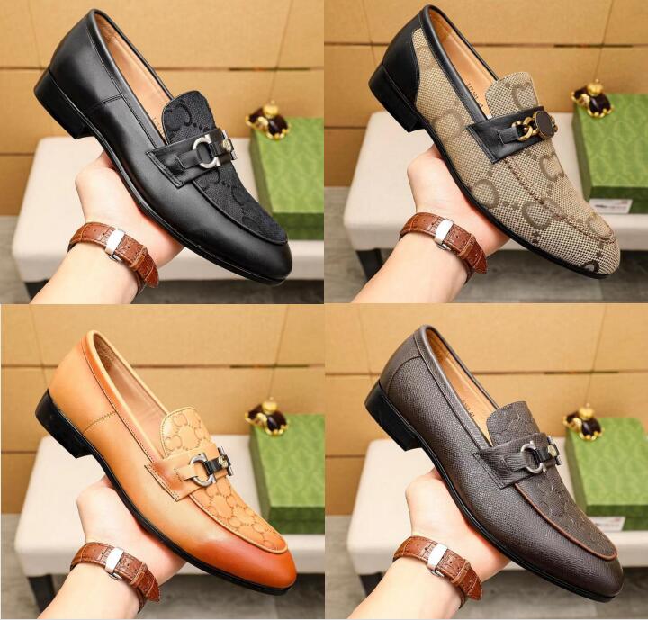 luxury Italian Men Dress Shoes 2024 Oxford Genuine Leather Moccasins Brown Black Men Designer Loafers Shoes Men Classic High Quality Wedding Office Formal Shoes