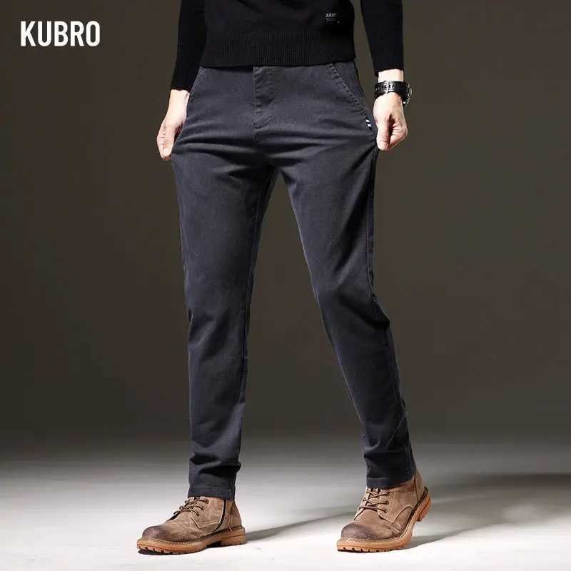 Men's Jeans KUBRO Brand 2023 Spring Business Casual Mens Bag Jeans Dress Trendy Pants High Elasticity Full Matching Trousers Dzinsy M ski Y2KL240