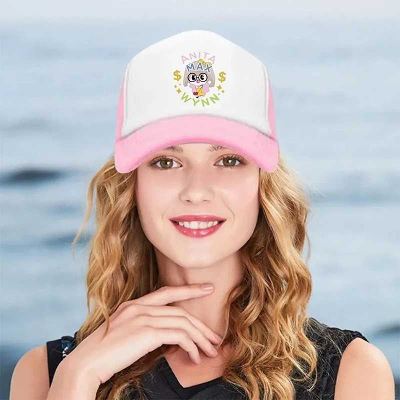 Ball Caps Anita Max Wynn foam Truck Driver Hat Mesh Snap Cap Adjustable Soft Fashion Cute Sunshine Beach Fisherman Hat Unisex Summer Hat J240325