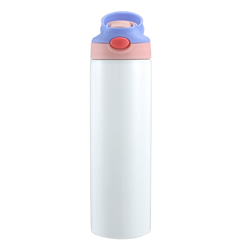 12oz 20oz Sublimation kids Children Water Bottle 350ml blank white Sippy Cup with flip lid straw Portable Stainless Steel Drinking tumbler for student