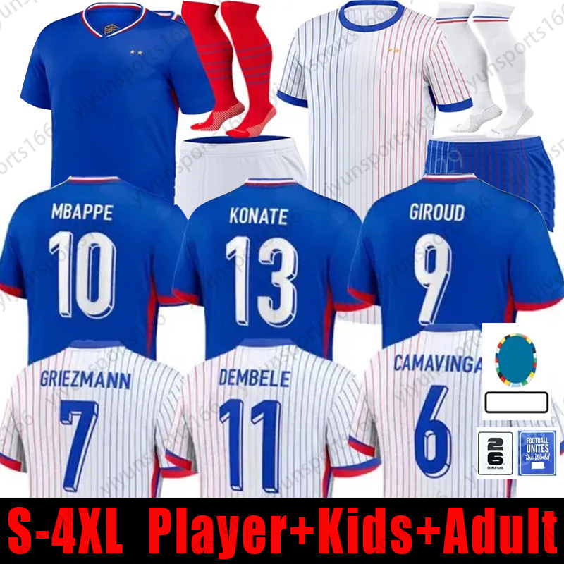 24 25 French club Full Sets 2024 BENZEMA soccer jerseys GIROUD MBAPPE GRIEZMANN SALIBA PAVARD KANTE Maillot de foot 1998 2006 Retro jersey kids kit football shirt