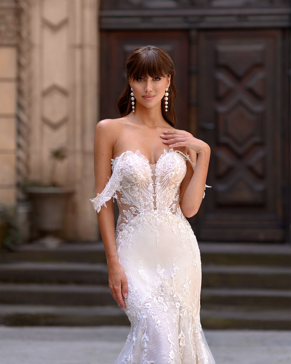 2024 Exquisite Off Shoulder Sleeves Sweetheart Mermaid Wedding Dresses Embroidery Appliques Lace Trumpet Bridal Gowns New Arrival
