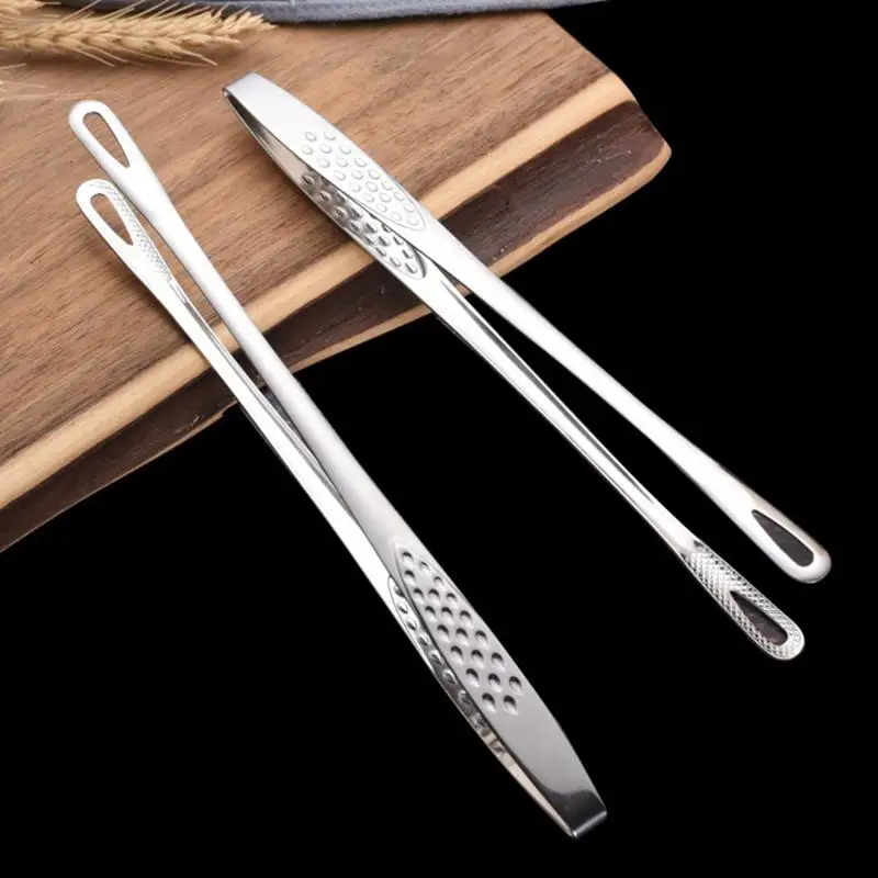 1Pc Stainless Steel Food Long Handle Non-Slip Barbecue Steak Tongs Kitchen Cooking Tools Accessories For Kapmore