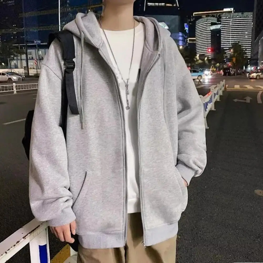 Classic Blank Zip Up Hoodies Unisex Fashion Zipper Hoodie Men Zipup Plain Hooded Sweatshirt For Sudadera Con Capucha Felpo 240315