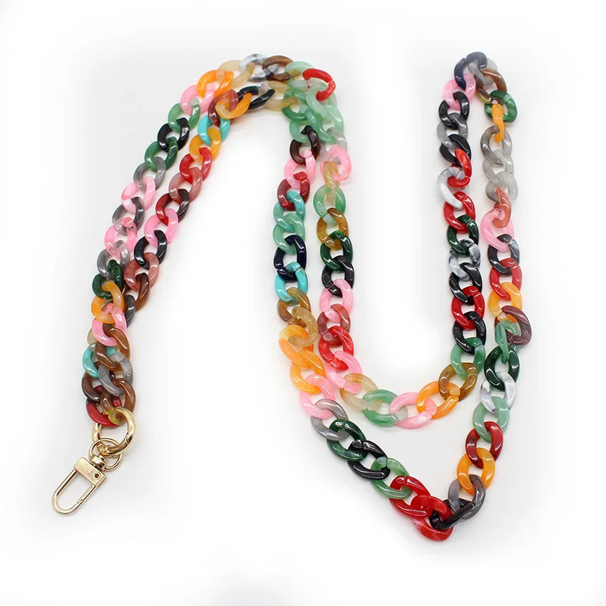 120cm Acrylic Phone Chain Lanyard For Women Girls Colorful AntiLoss Cellphone Mobile Neck Strap Case Jewelry Accessories 240309
