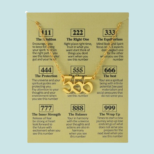 Pendant Necklaces Angel Number Necklace 111 222 333 444 555 666 777 888 999 Gold Plated Stainless Steel Numerology Jewelry N2UE
