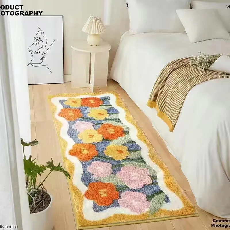 INS Fluffy Soft Bedroom Carpet Cute Childrens Bedside Rug Kids Non-Slip Baby Playmats Long Living Room Mats Alfombra 0322 H260226
