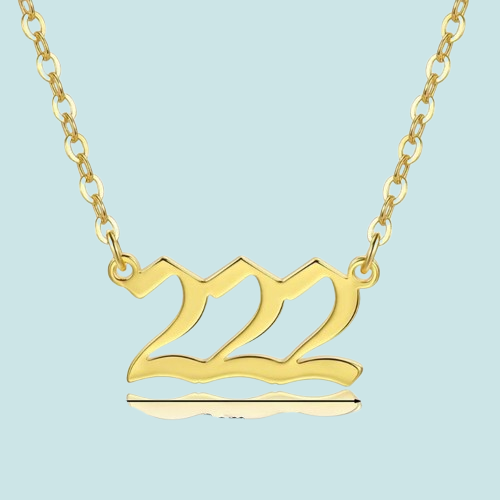 Pendant Necklaces Angel Number Necklace 111 222 333 444 555 666 777 888 999 Gold Plated Stainless Steel Numerology Jewelry N2UE