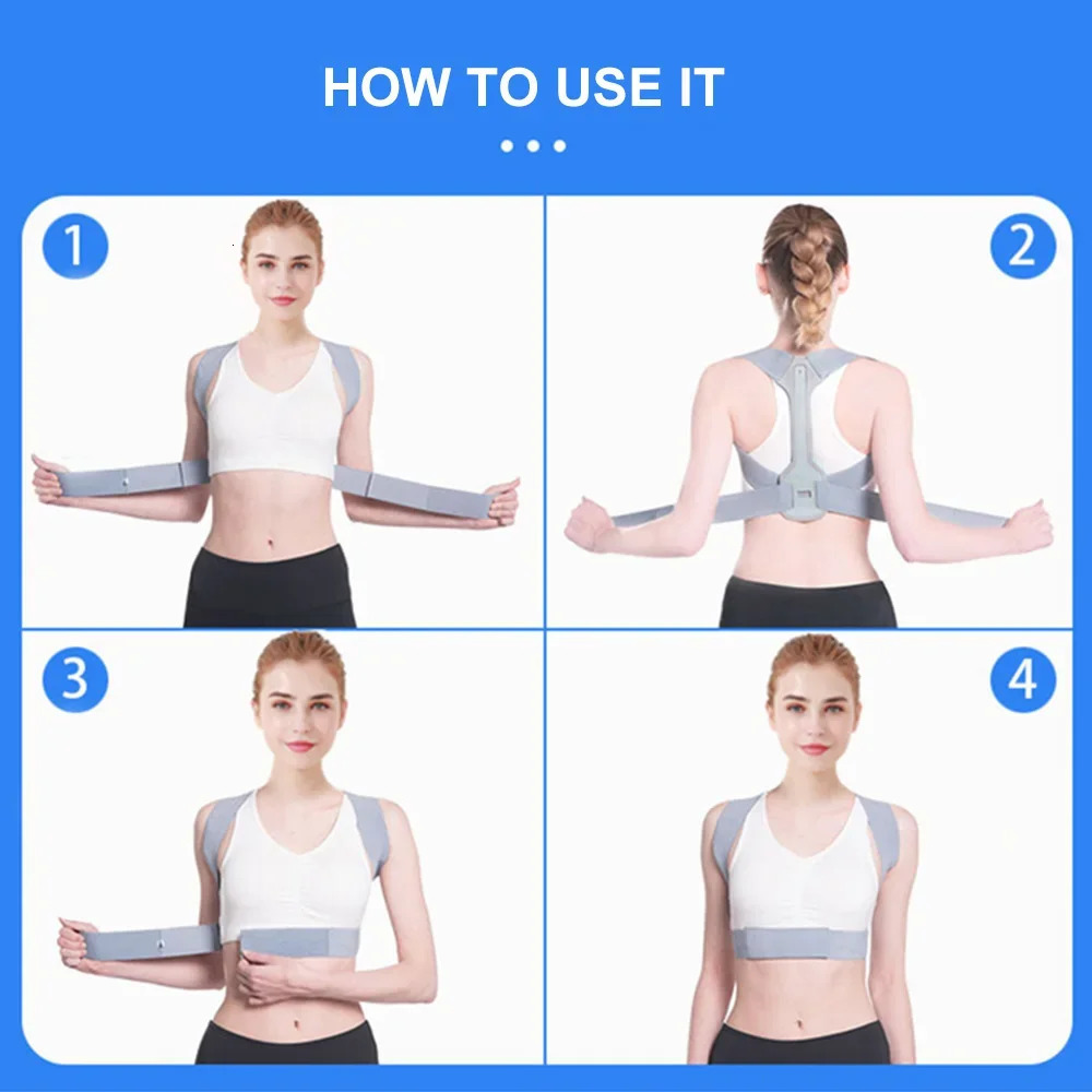 Back Posture Corrector Clavicle Lumbar Spine Straight Strap Shoulder Support Brace Corset Bone Pain Relief Belt Body Health Care 240322