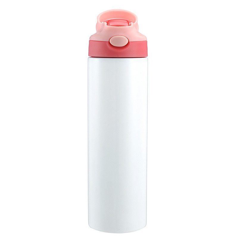 12oz 20oz Sublimation kids Children Water Bottle 350ml blank white Sippy Cup with flip lid straw Portable Stainless Steel Drinking tumbler for student