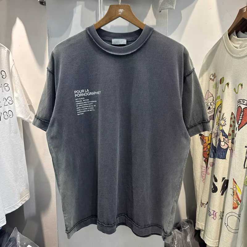 Men's T-Shirts ERD Oversized Retro Washed Water Rrse Stitching Process Printed High-Quality Casual T-Shirt J240325