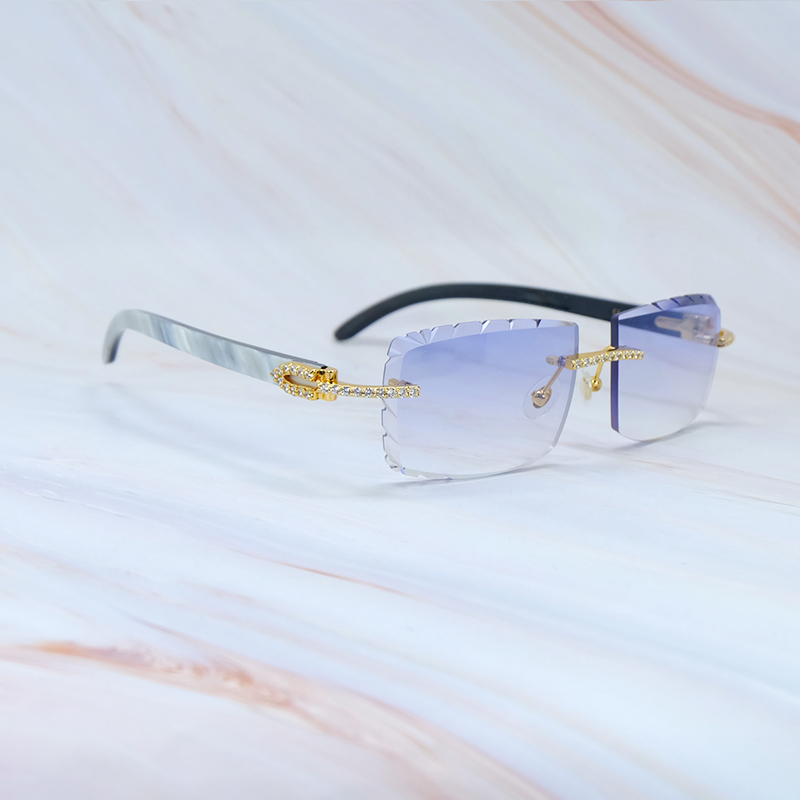 Moissanite Genuine Marble Buffalo Sunglasses Dia Cut Natural Horn Desinger Sun Glasses Carter Mens Decoration 012 Shades Eyewear