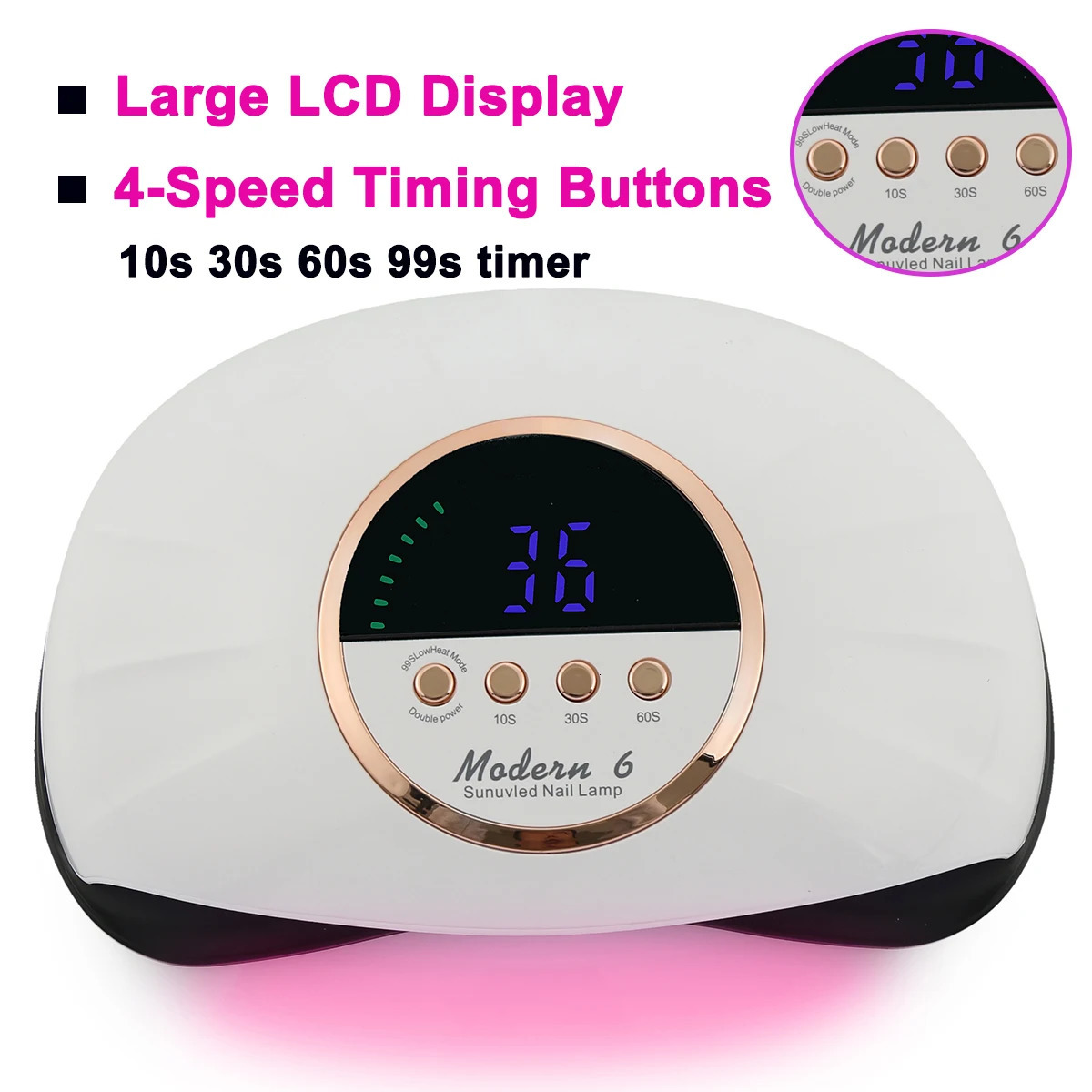 Large Nail Dryer Doube Hands Use69 Leds UV Nail Lamps For Gel Polish Curing Manicure Machine High Power Nail Art Equipment 240321