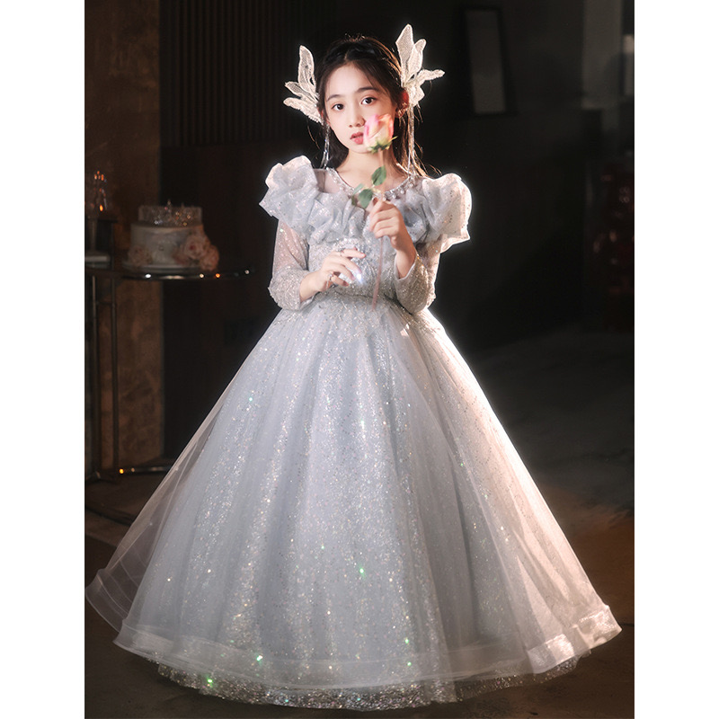 Girls Dresses Plus Size Princess Party Lace Flower Girl Baby Summer Wedding Birthday Children Clothing 2 4 6 8 10 12 14 Tulle Kids Christmas Ceremonia