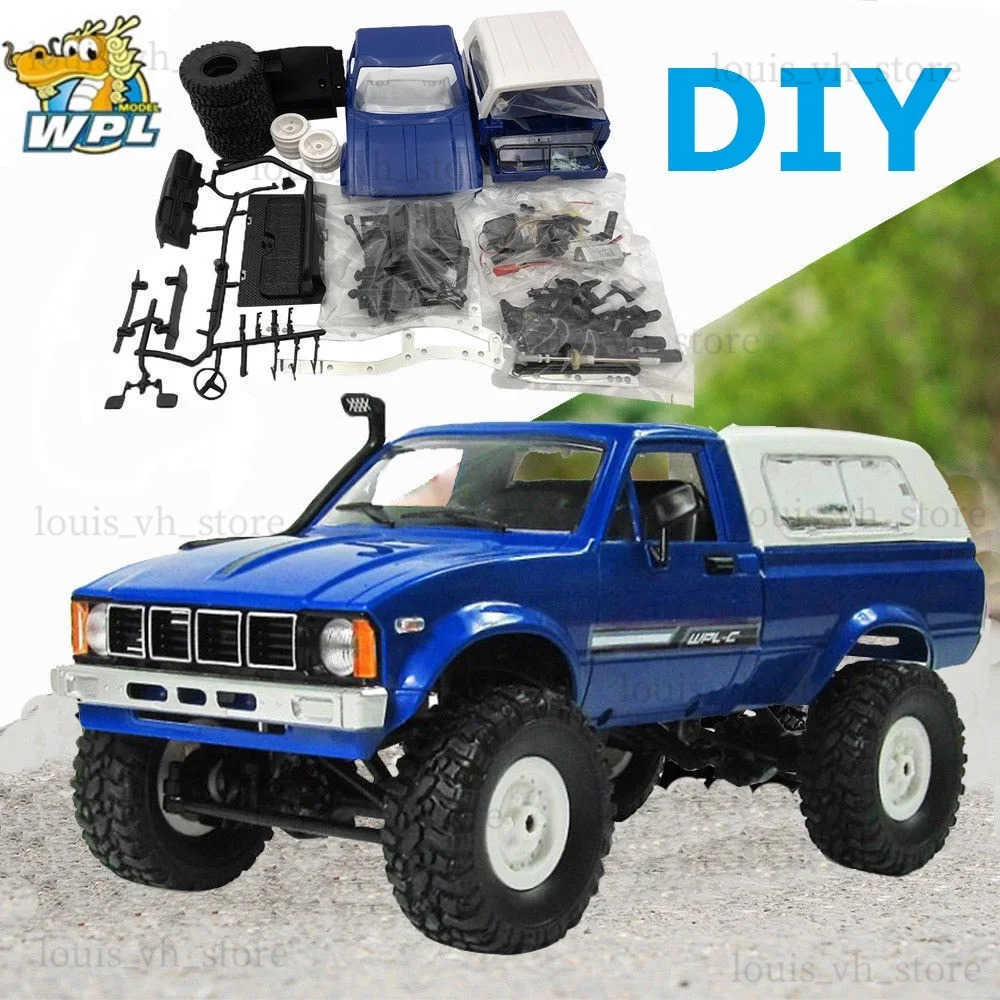 Electric/RC Car WPL C24-1 4WD 1/16 Kit 2.4G Crawler Off Road RC Car 2CH Vehicle Models With Motor Servo and Head Light WPL C24 CAR kit L260119