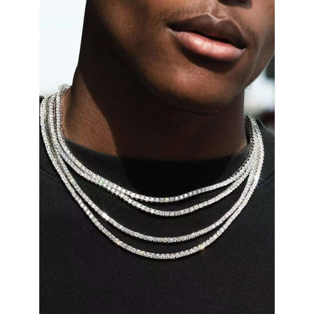 bracelet necklace mossanite GSMB RINNTIN 925 Sterling Silver Moissanite Tennis Bracelet