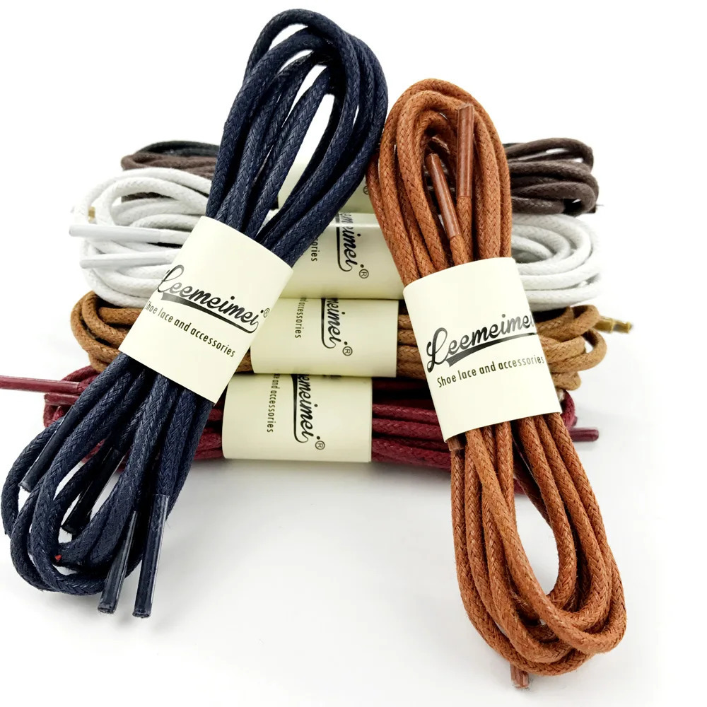Casual Cotton Shoelaces Waterproof Waxed Oxford Round Shoe laces Leather Shoestring Cord Ropes 60cm80cm100cm120cm140cm180cm 240321