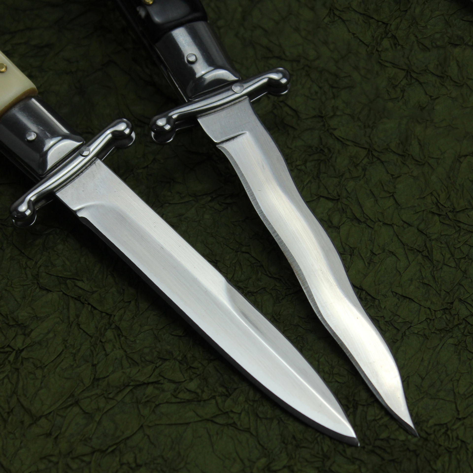 4Models 10'' Stiletto Mafia Knife 440C Blade Resin Handles Pocket Knives EDC Tools